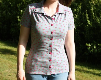 PDF patroon jersey blouse "Mariechen" maat 34-50 met naai-instructies