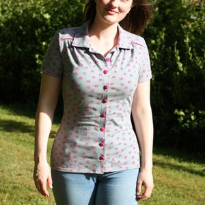PDF pattern jersey blouse &quot;Mariechen&quot; size 34-50 with sewing instructions