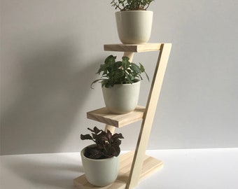 Beautiful 3 tier Plant Stand - Select American Pine - with or without Ceramic Pots