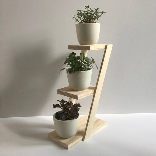 Beautiful 3 tier Plant Stand - Select American Pine - with or without Ceramic Pots