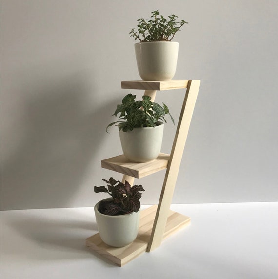 Beautiful 3 Tier Plant Stand Select American Pine With or Without Ceramic Pots Etsy