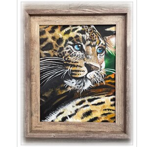 チーター絵画、リアルな動物の絵、油絵とリアリズムの絵画、オリジナルと手描きのチーター