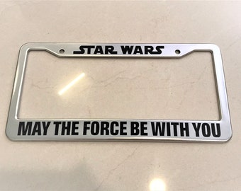 Screw Caps Darth Vader Star Wars Fans Glossy Black Plate Frame