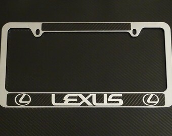 2X  F-Sport Steel Carbon-Fiber-Look License Plate Frames Cover Red  For Lexus