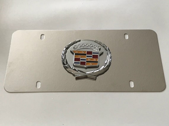 New Cadillac 3 D Logo Stainless Steel Vanity Licence Plate