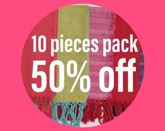 Venta al por mayor de 10 rebozos de 3 metros de largo con 50% de descuento. (Rebozo mexicano).