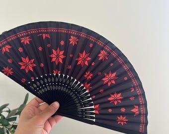 Tatreez print hand fan