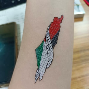 Palestine map temporary tattoo