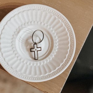 Cross mustard seed keychain, resin, faith