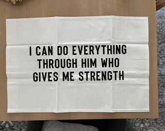 Philippians 4:13, canvas banner, everything through him