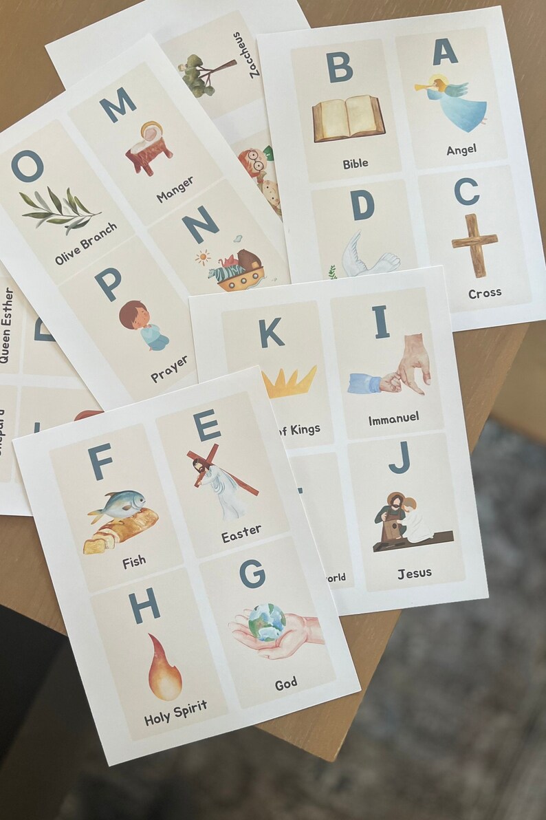 Bible Flashcards for Kids Homeschool Printables Easter Etsy