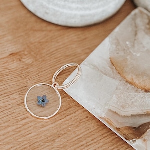 Forget Me Not resin keychain, loss of loved one, pet loss