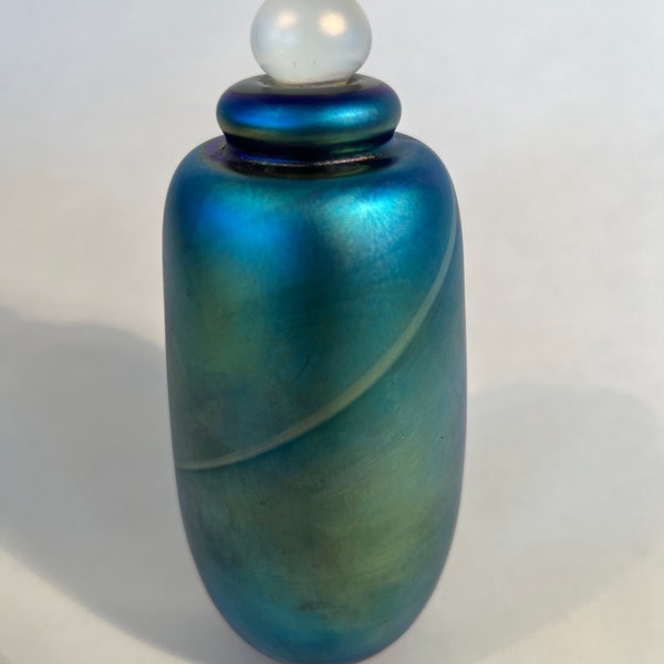 Iridescent Perfume Bottle hand blown art glass by Robert Eickholt