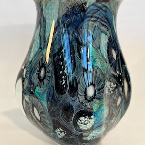 Deep Sea Vase Freeform hand blown art glass by Robert Eickholt