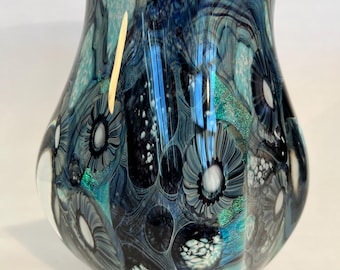 Deep Sea Vase Freeform hand blown art glass by Robert Eickholt