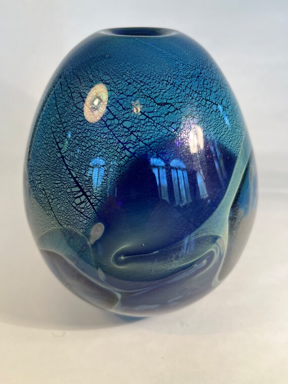 Moonscape Vase Hand Blown Art Glass by Robert Eickholt - Etsy