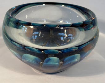 Concave Bowl hand blown art glass by Robert Eickholt