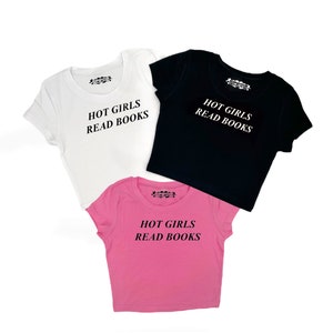 Y2K Hot Girls Read Books baby tee crop top