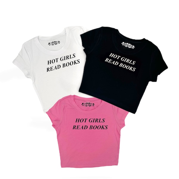 Y2K Hot Girls Read Books baby tee crop top