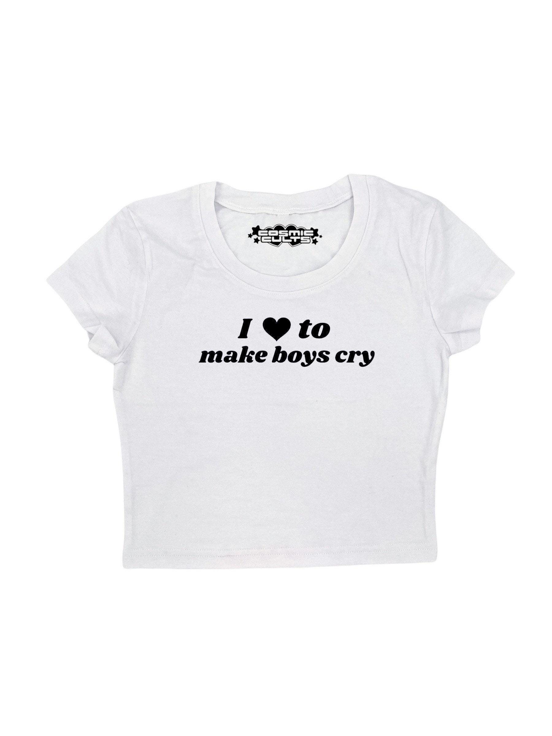 I Love to Make Boys Cry Baby Tee Crop Top Y2K - Etsy