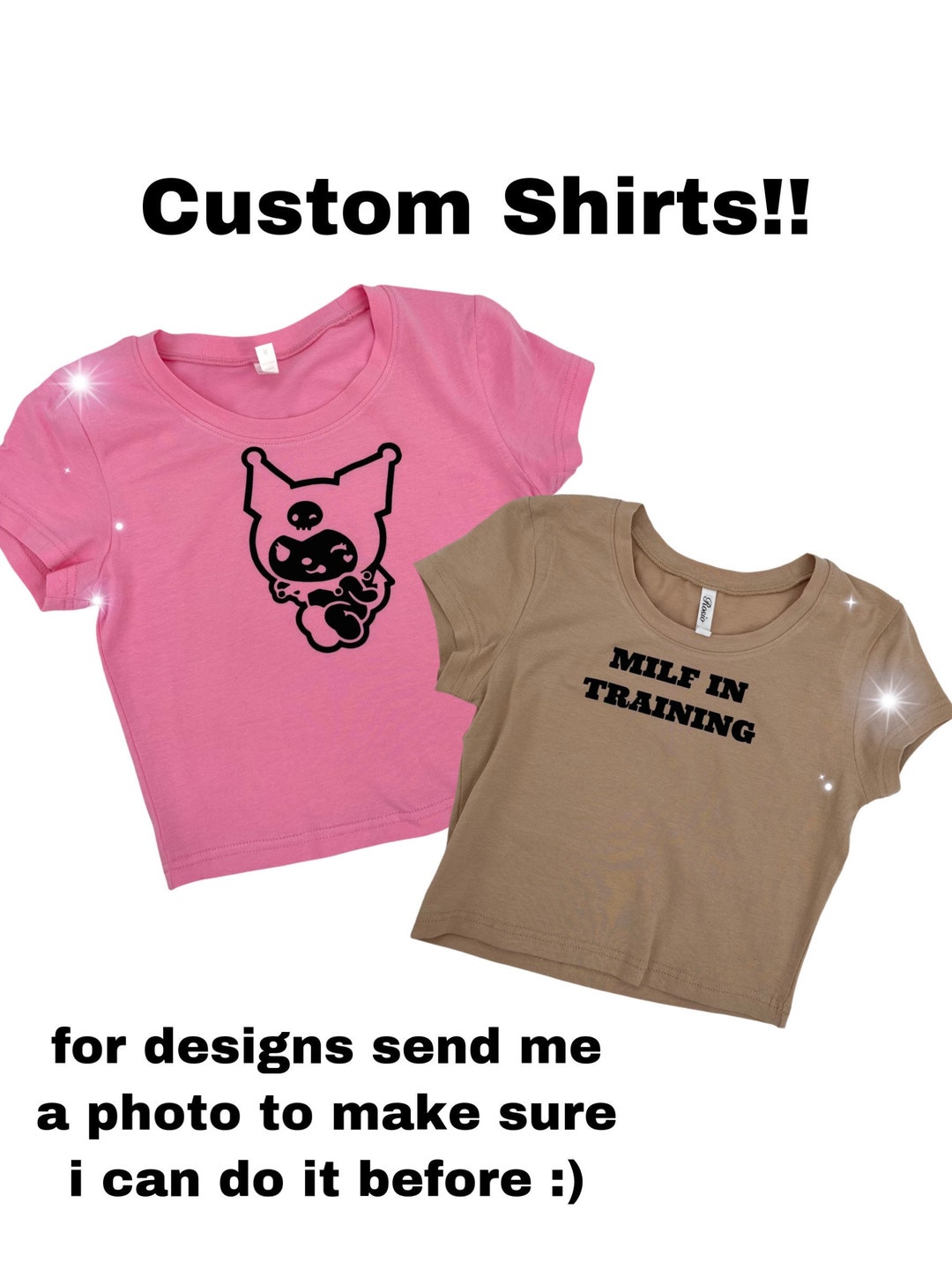 Custom Shirt Crop Tops and Baby Tee Y2K Custom Design Etsy