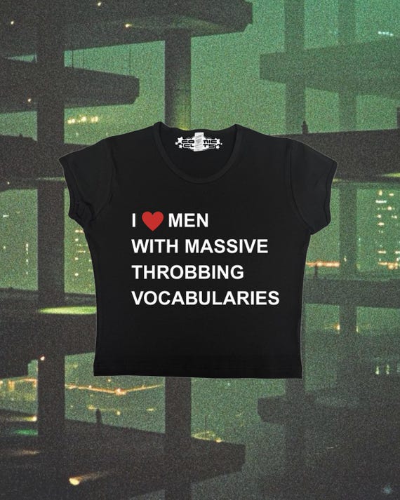 I Love Men With Massive Vocab | Graphic Top | Y2K Tee | Gift For Girlfriend | Y2K crop top | Custom Gift | Custom Y2K | Baby Tee Funny