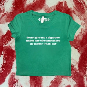 Não me dê um cigarro Roupas coquete, Top coquete, Camiseta Y2K Baby, Presente engraçado, Camiseta Y2K Crop Top