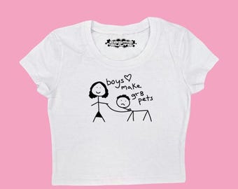 Les garçons font de grands animaux de compagnie - Top court an 2000 T-shirts bébé