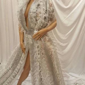 Silver Lace Fabric By The Yard Gown Prom Dress Matte Sequin Feathers Mesh Evening Bridal Dress Draping Decoration Clothing Dancer Fashion