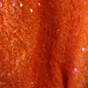 Fabric By The Yard Orange Iridescent Sequins Neon Sequins Holographic On Stretch Velvet Clothing Dancer Custom Decoration Draping Hologram