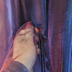 Fabric Sold By The Yard Red Blue Stretch Iridescent Mesh Two Tone Fashion Prom Bridal Evening Dress Quinceañera Gown