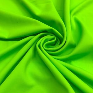 Shiny Finish Milliskin Nylon Spandex FabricBy The Yard Yard Neon Green Fashion Stretch Fabric Swimwear Prom Dress Draping Luxury Fabric Jumb