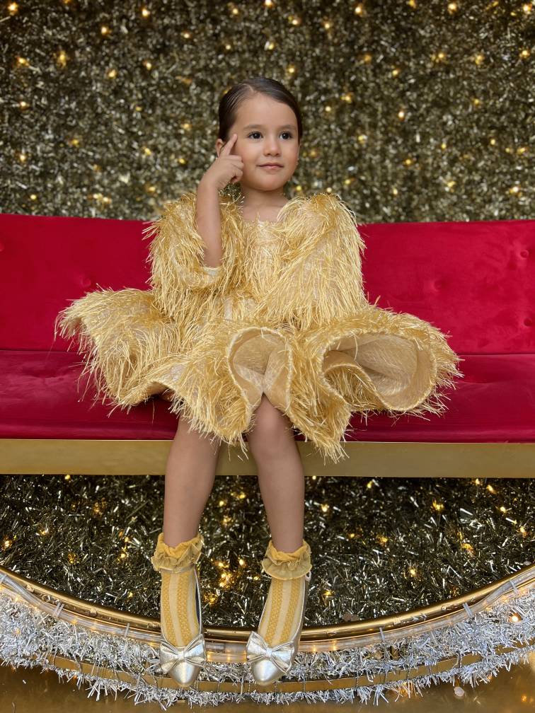 【My shawty】 glitter shaggy dress My shawty glitter shaggy dress Long sleeve dress FREE