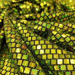 Fabric Sold By The Yard Neon Green Sequin Iridescent Glued On Stretch Nylon Spandex Clothing Dress Decoration Dancer Custom Background