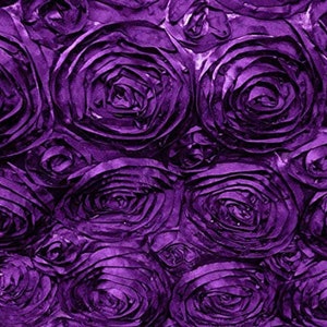 Purple Satin Rosette Fabric: 60&quot; Floral Ribbon, Apparel & Decor