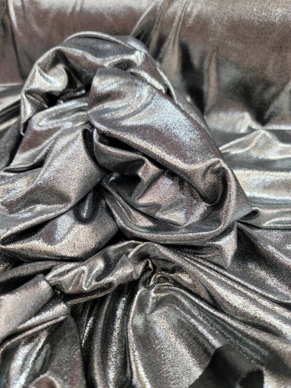 Tela cortada a medida Gun Metal Stretch Spandex Shine Dress Shimmer Ropa Decoracion Fondo Drapeado Lamina Metalica Etsy Mexico
