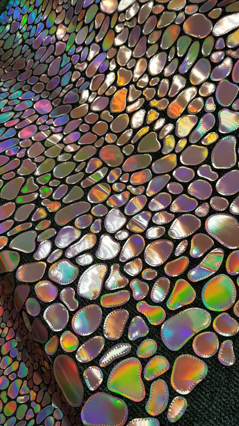 Fabric By The Yard Pink Iridescent Sequin Holographic Multicolor Fashion Mermaid Hologram Large Paillette Dusty Rose Iridescent
