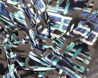 Stof op maat gesneden Stretchfluweel Burn-out kleding van groenblauw en zwart spandex fluweel