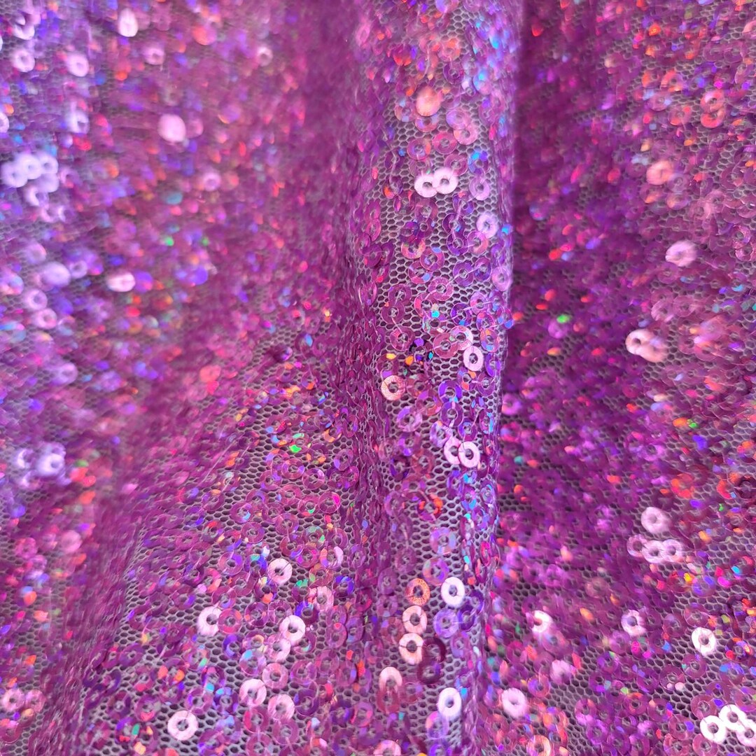 Iridescent Sequin Fabric by the Yard Lavender Sequin Perfect - Etsy
