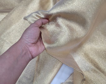 Metallic Gold Lame Fabric: Shimmer Semi-Sheer, 58 Inch Wide