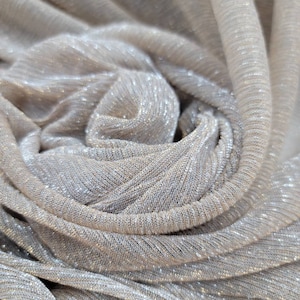FabricSold By the Yard Champagne Sparkly Shimmer Gold Sheer Bridal Evening Dress Fashion Gown Prom Stretch Fabric For Dress Draping