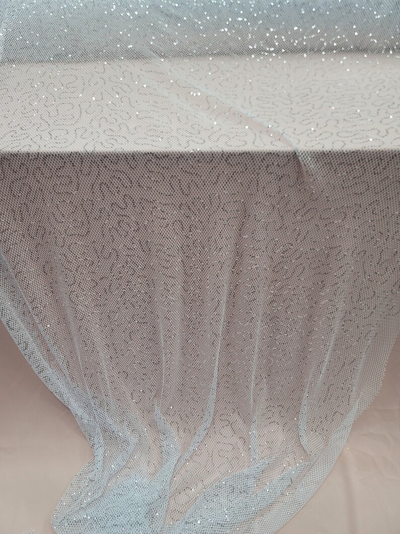 White Fishnet Fabric With Silver Sequins: Cabaret Fashion, Sold by the ...