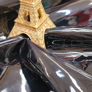 Black Glossy Vinyl Fabric Sold  By The Yard Fashion Vinyl Crafts New Fabric