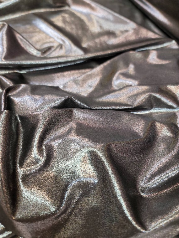 Dark Gray Metallic 4-Way Stretch Spandex Fabric - 60 Inch Wide