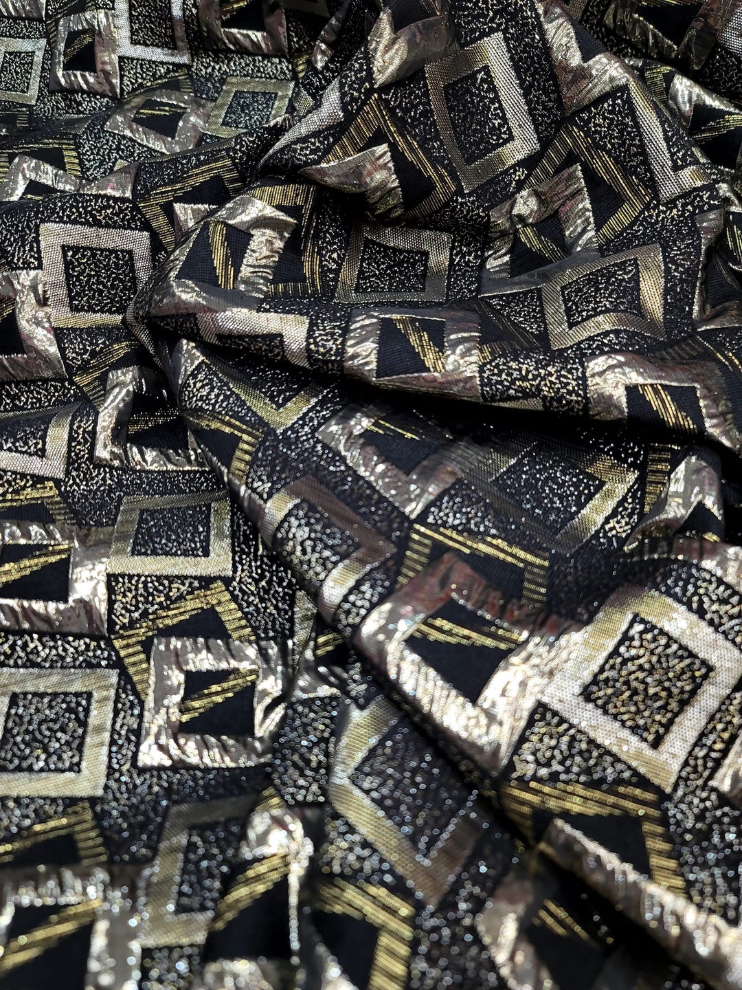 Ivory Gold Metallic Broacade Fabric