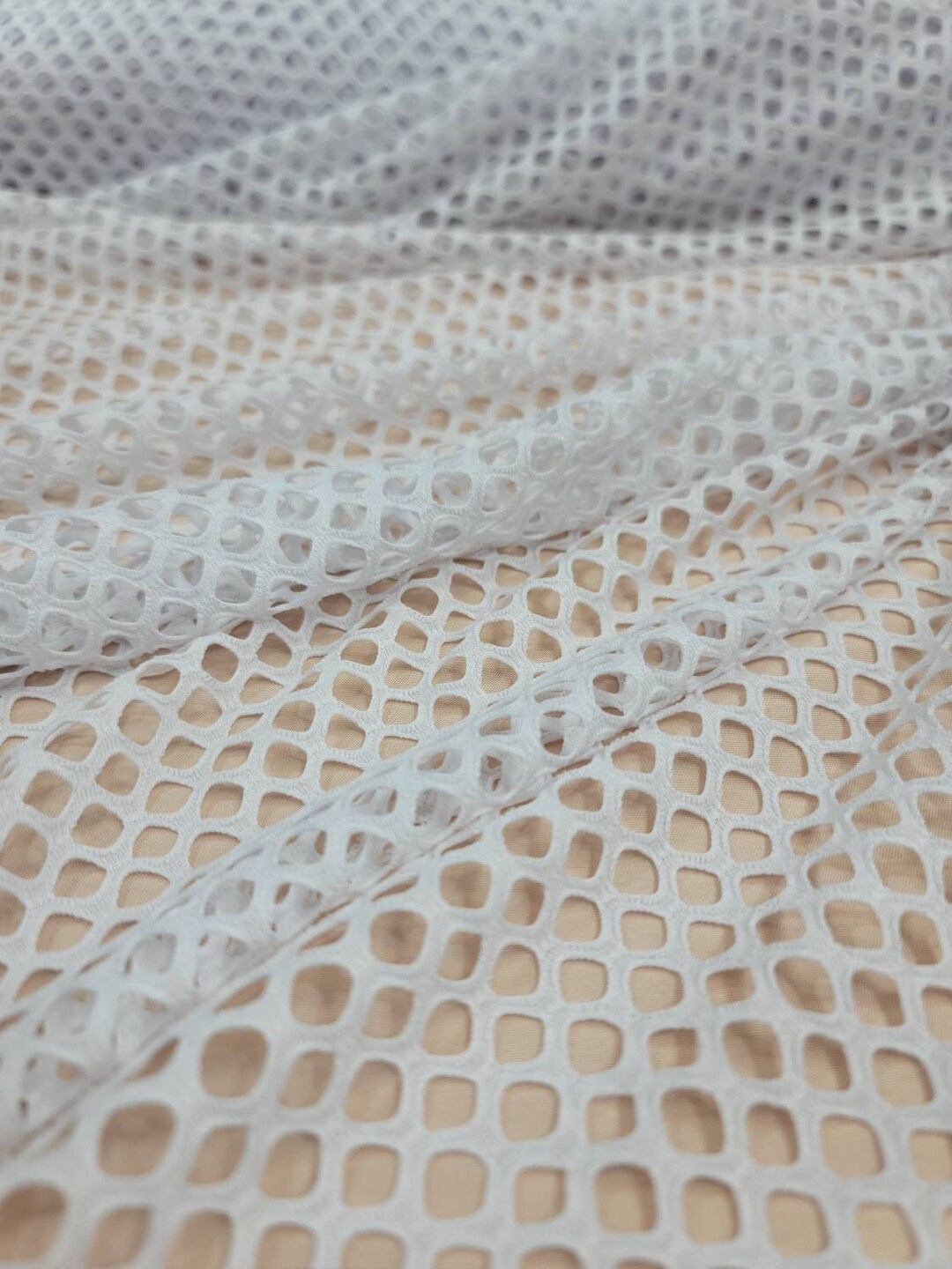 Fabric Sold by the Yard White Fish Net Fabric Stretch Spandex Etsy