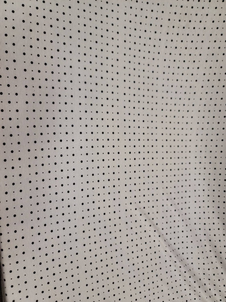 Fabric by the Yard Black Polka Dots White Stretch Jersey Knit | Etsy