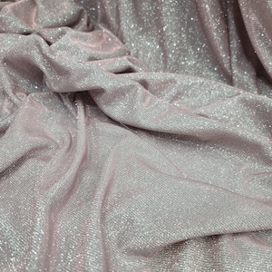 Pink Blush Glitter Spandex Fabric: 57&quot; Wide Stretch Material - By The Yard