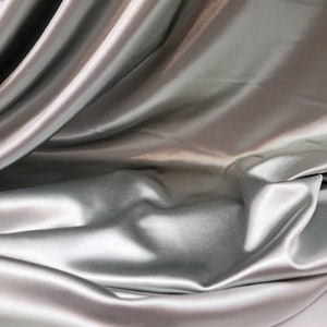 Silver Stretch Nylon Spandex Fashion   Fabric By The Yard Metallic Silver Stretch Dress Draping Clothing Swimwear New Luxury