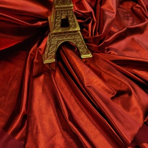 Red Metallic Pleather Fabric: Stretch Spandex Shine, 60 Inch, Sold by the Yard